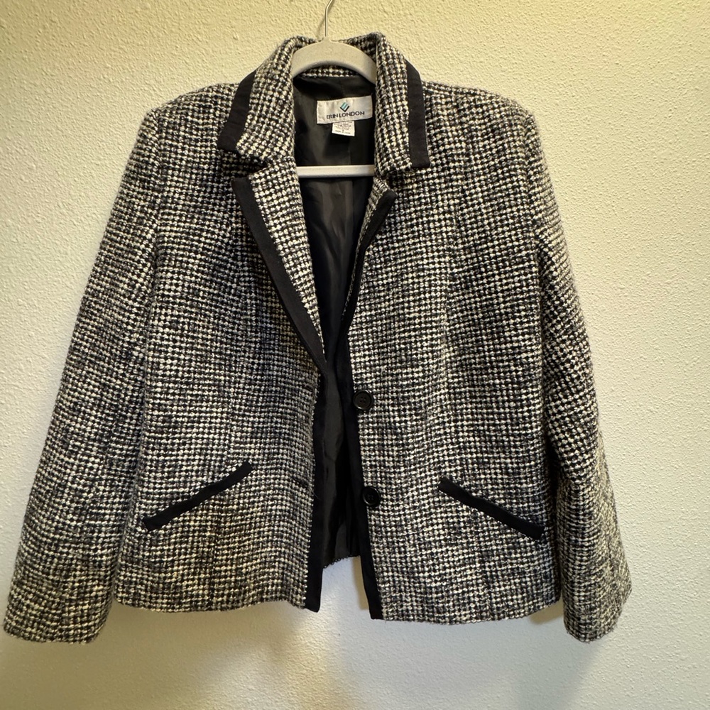 Erin London Black and White Tweed Jacket